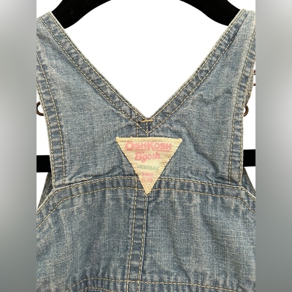 Oshkosh B'gosh Baby Girl Ruffled Dress Floral Blue Denim Size 9 Month - Picture 4 of 6